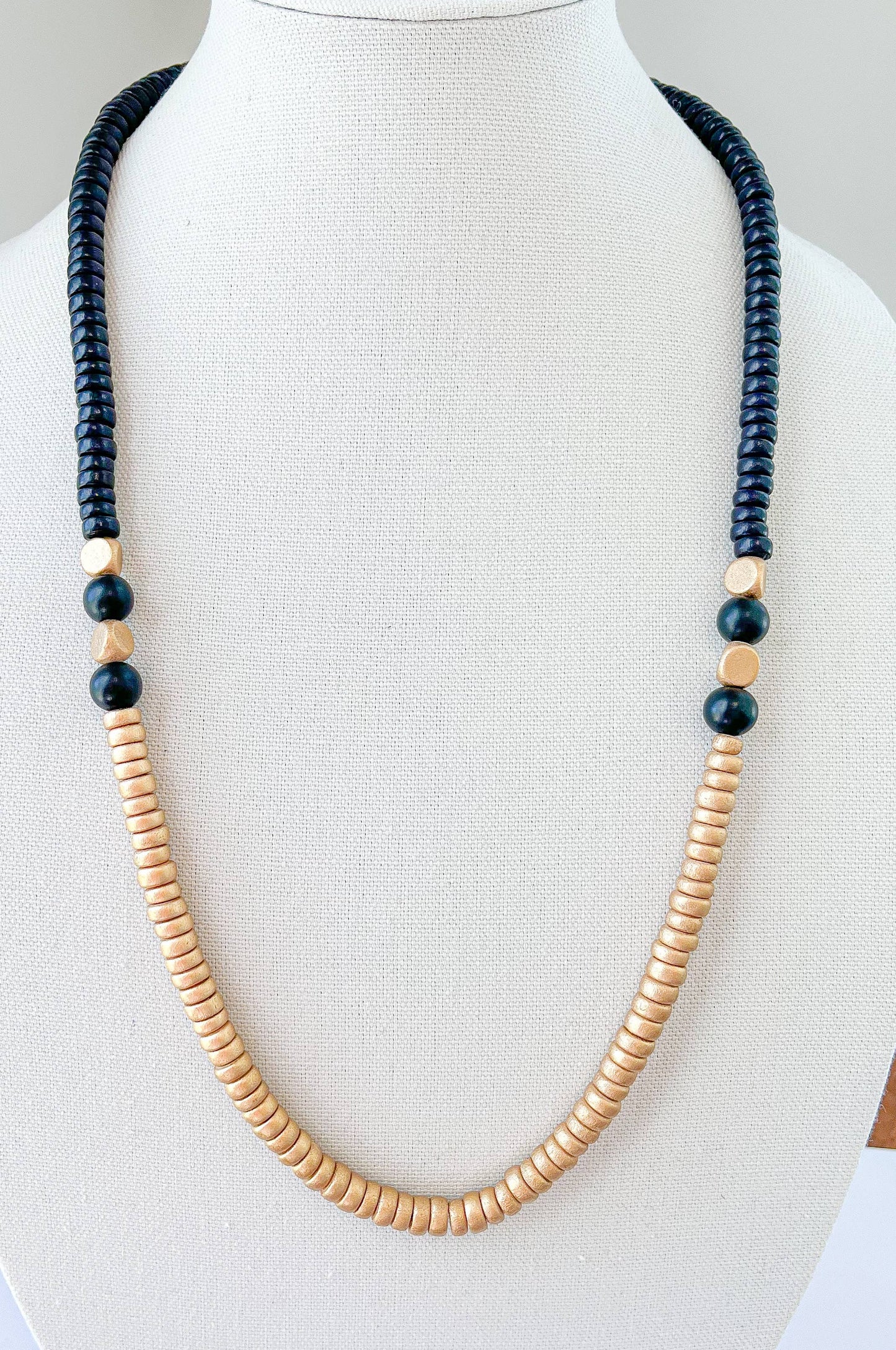KyleLauren - Black and Gold Beaded Necklace