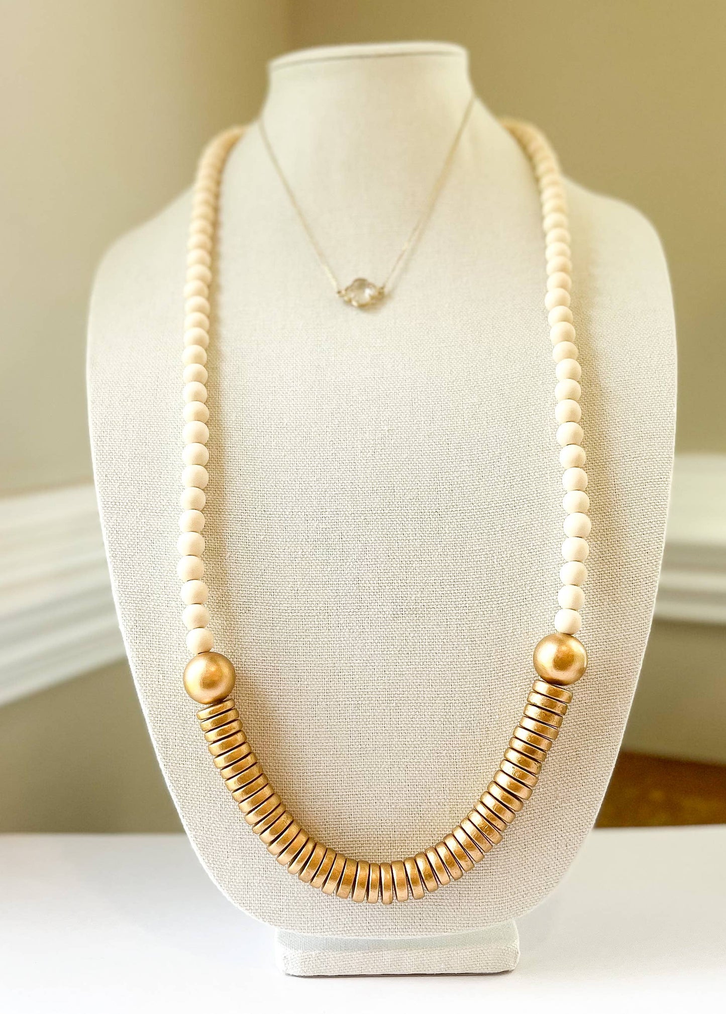 KyleLauren - Long White Statement necklace