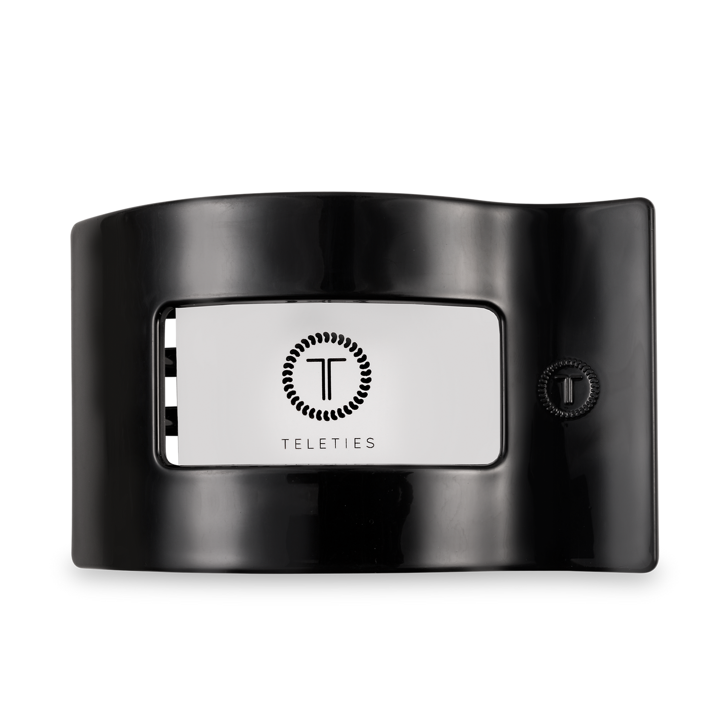 TELETIES - Flat Rectangle Hair Clip | Large | Jet Black