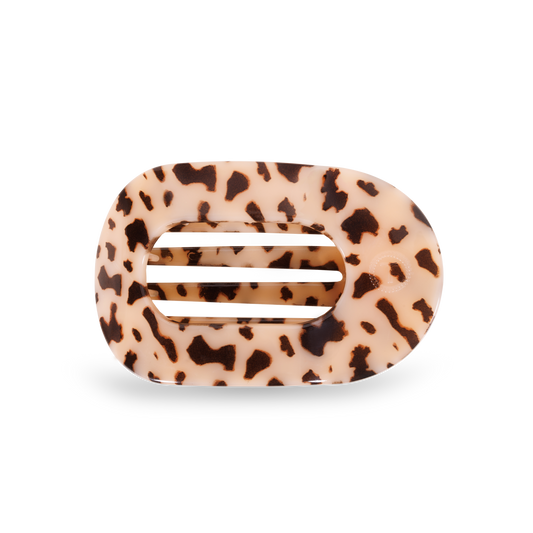 TELETIES - Round Flat Hair Clip | Med. | Blonde Tortoise