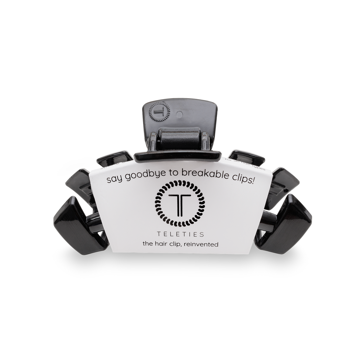 TELETIES - Classic Hair Clip | Med. | Jet Black