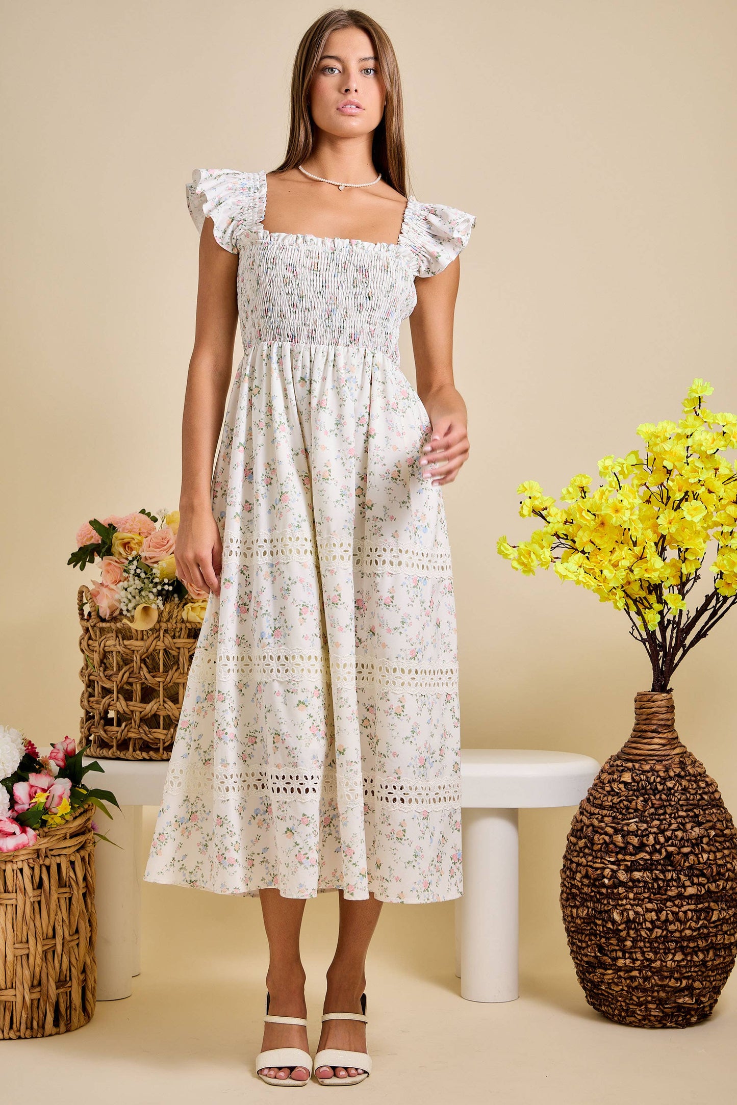 Floral Smocked Maxi Dress