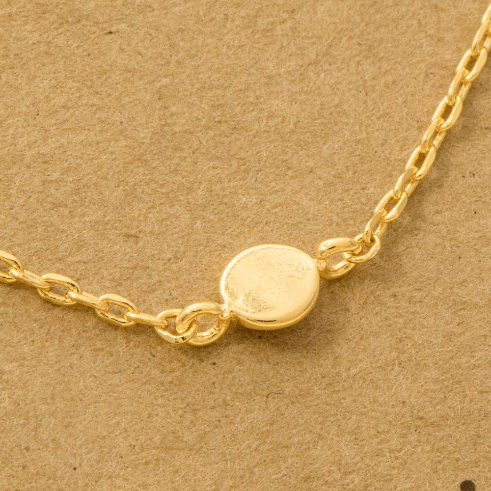 Dainty Circle Disc Station Necklace