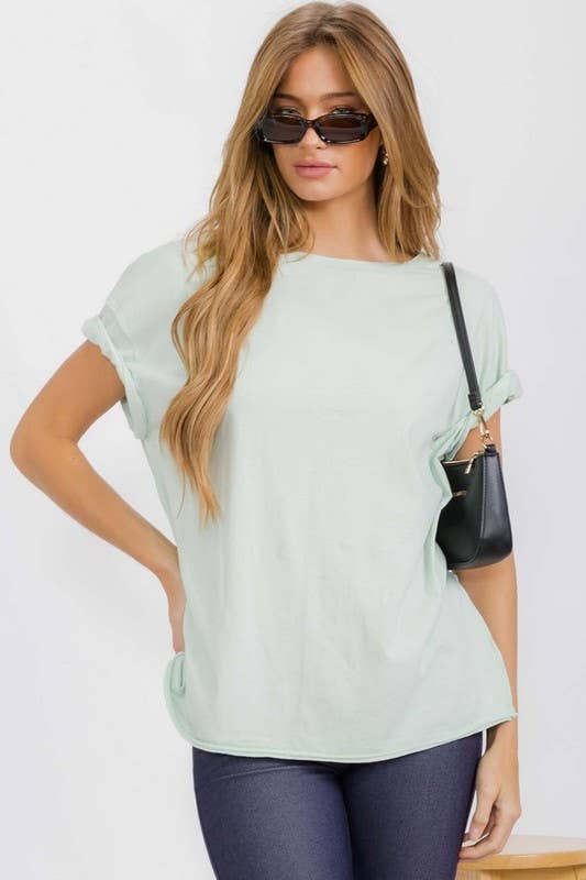 Yelete - Women's The Essential Raw Edge Oversize Tee