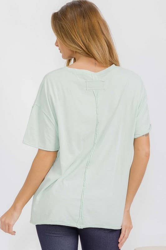 Yelete - Women's The Essential Raw Edge Oversize Tee