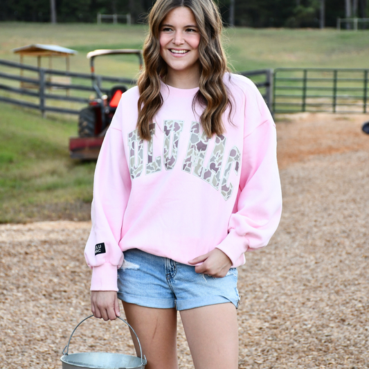 CAMO LIGHT PINK SWEATSHIRT