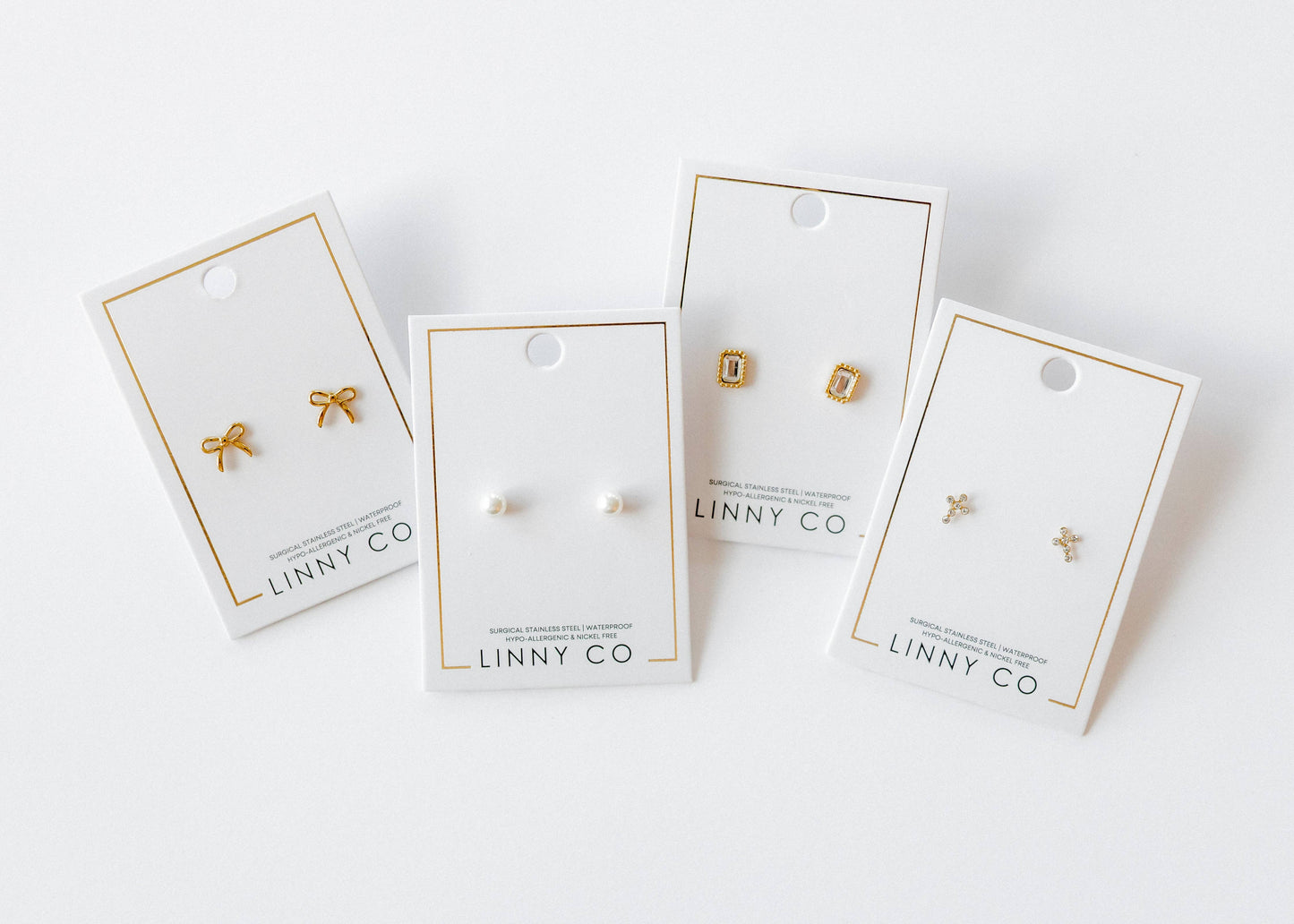 Screwback Stud Earrings - Clara Cross Gold