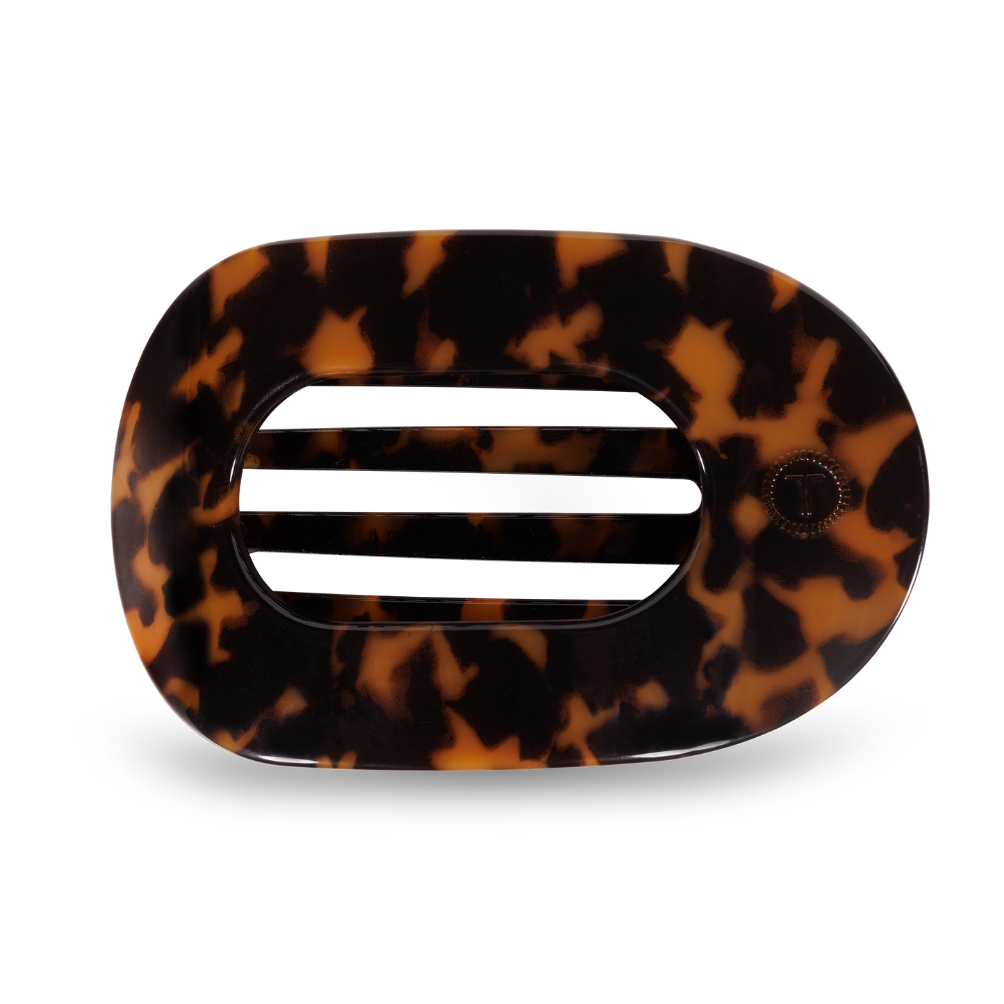 TELETIES - Round Flat Hair Clip | Large | Tortoise