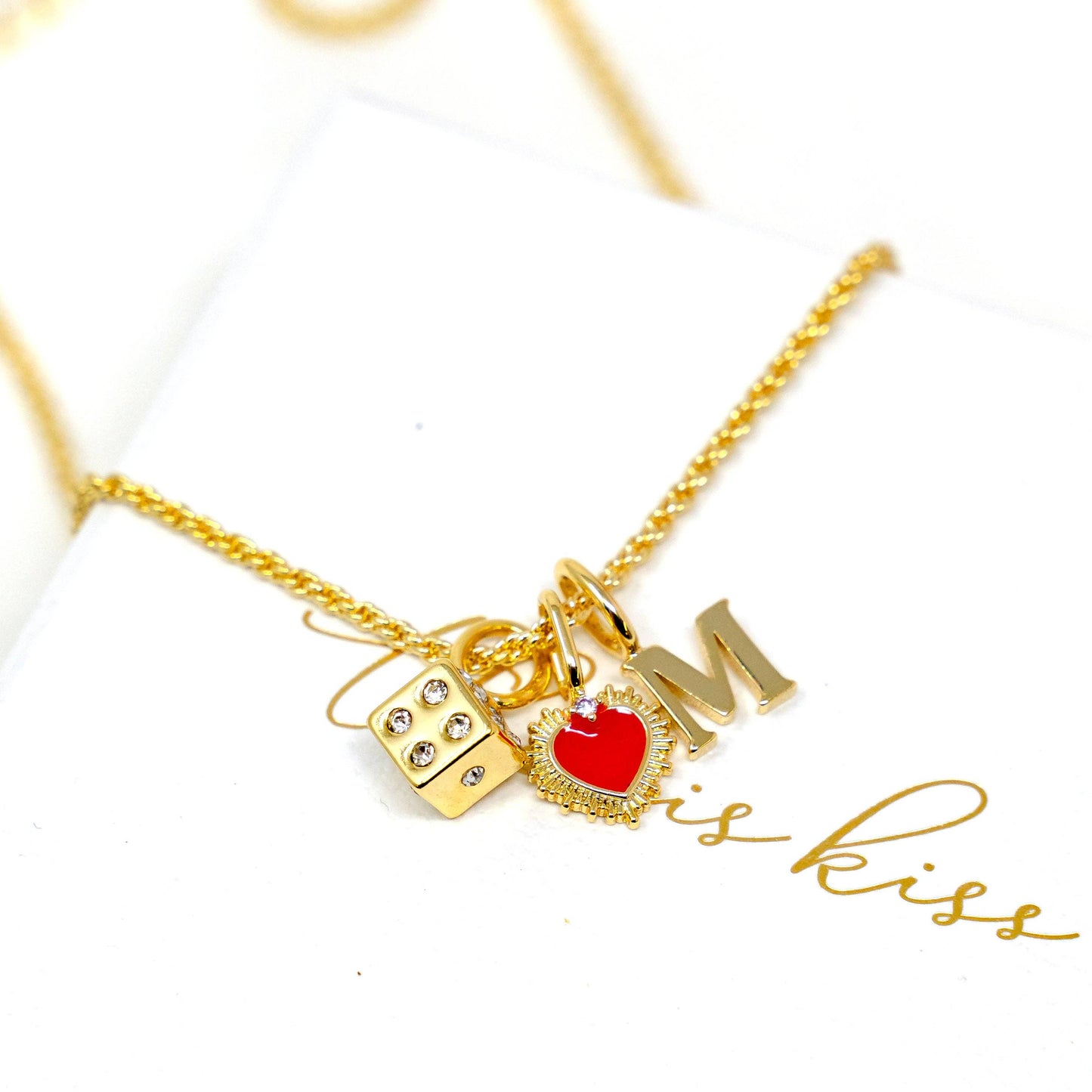 Solid Initial Charm: Gold / T