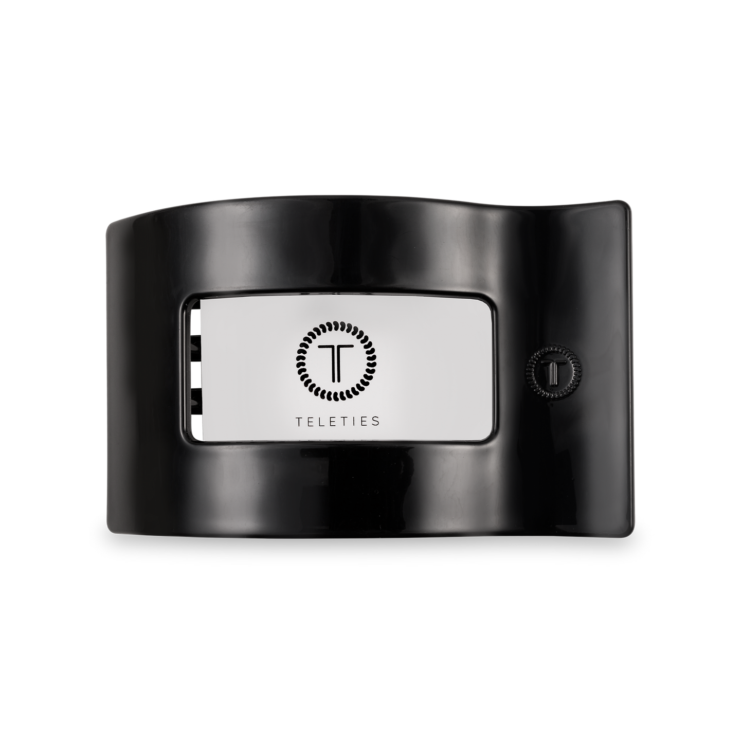TELETIES - Flat Rectangle Hair Clip | Medium | Jet Black