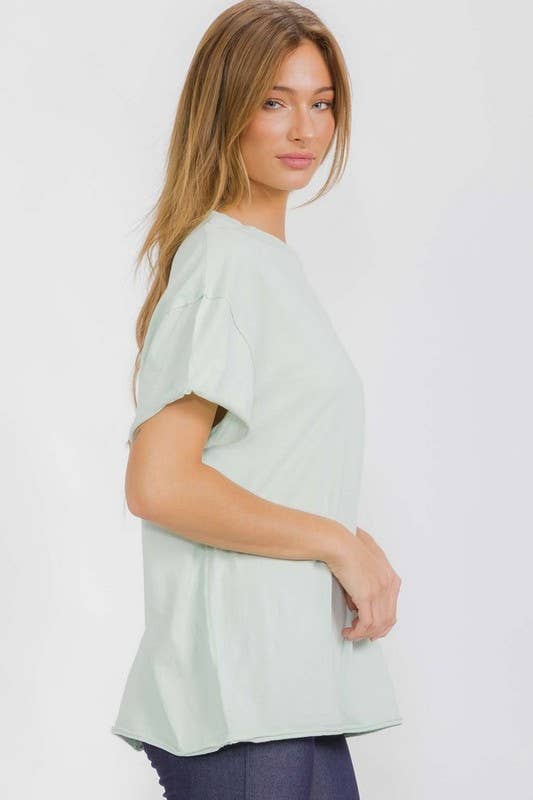 Yelete - Women's The Essential Raw Edge Oversize Tee