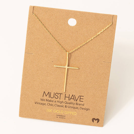 Metallic Cross Necklace