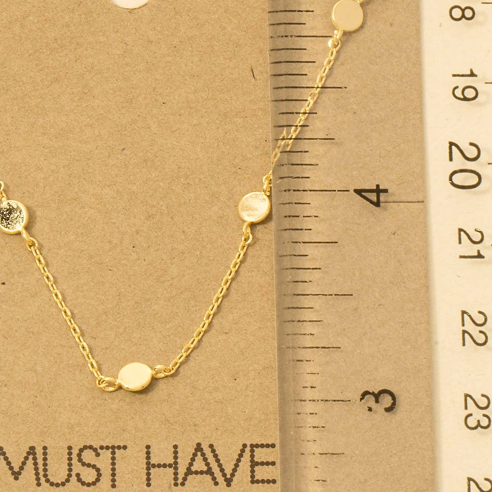 Dainty Circle Disc Station Necklace
