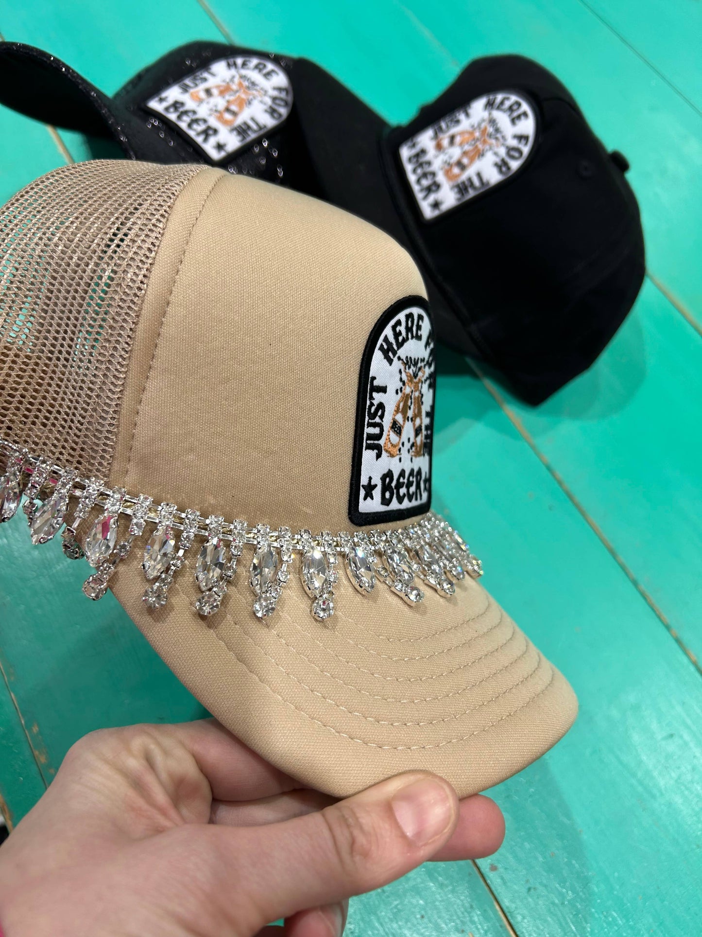 Trucker Hat Chain Rhinestone Drop