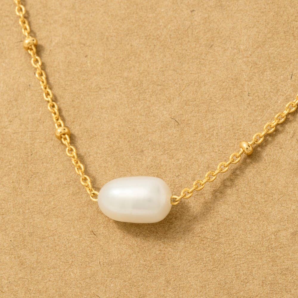 Gold Dipped Pearl Pendant Necklace