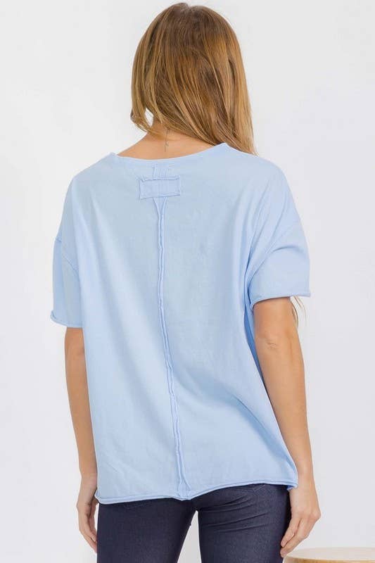 Yelete - Women's The Essential Raw Edge Oversize Tee