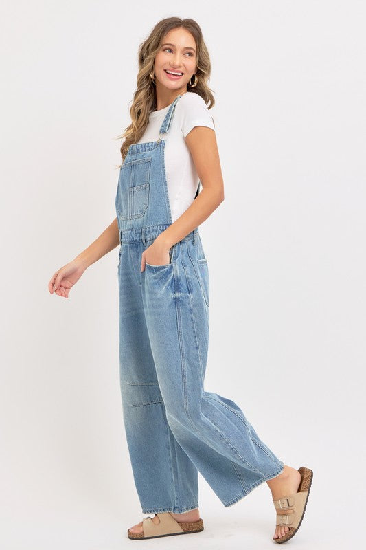 Denim Overall Barrel-leg Jumpsuit – 5 OAKS MERCANTILE