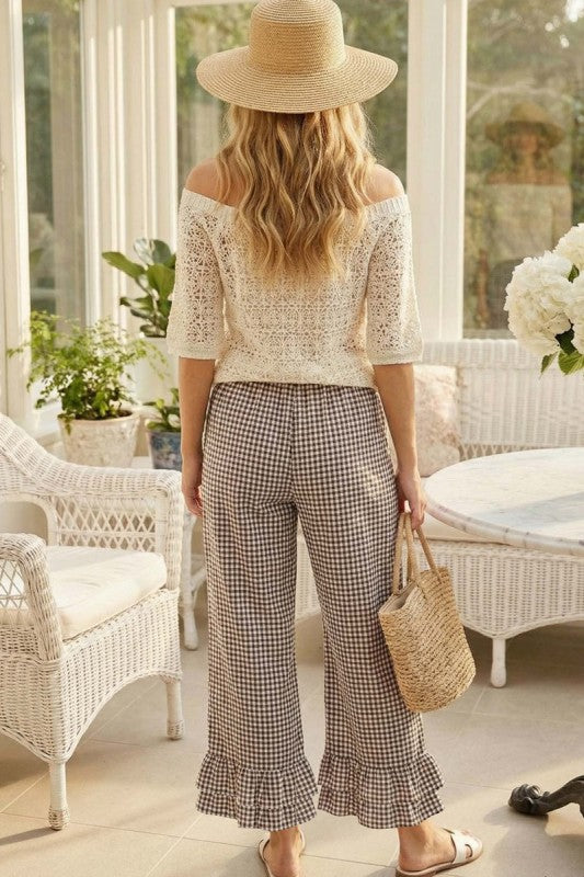 Gingham Casual Pants