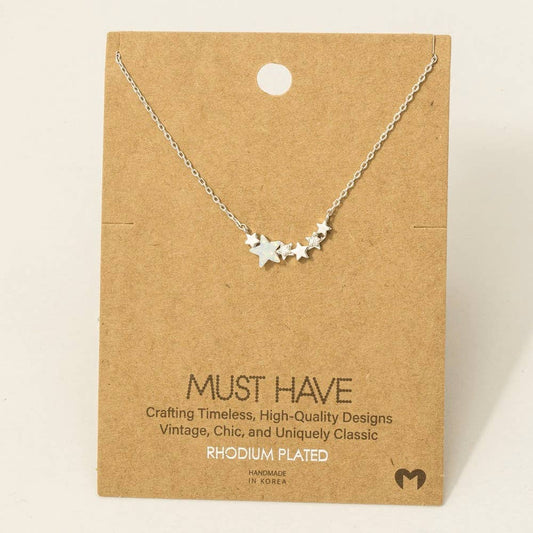 Dainty Multi Star Charm Necklace