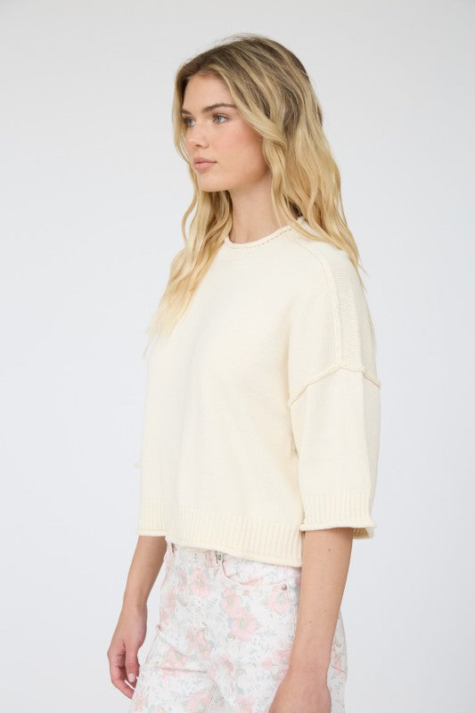 RAW EDGE HENLEY - YELLOW
