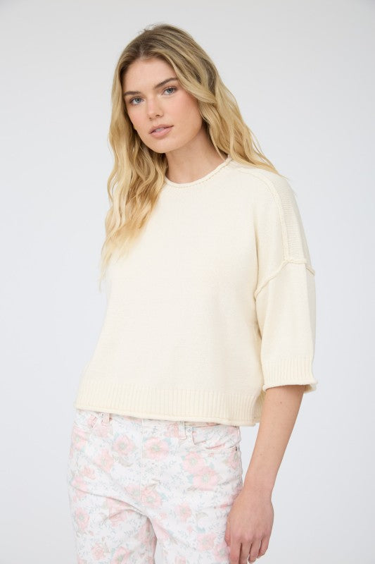 RAW EDGE HENLEY - YELLOW