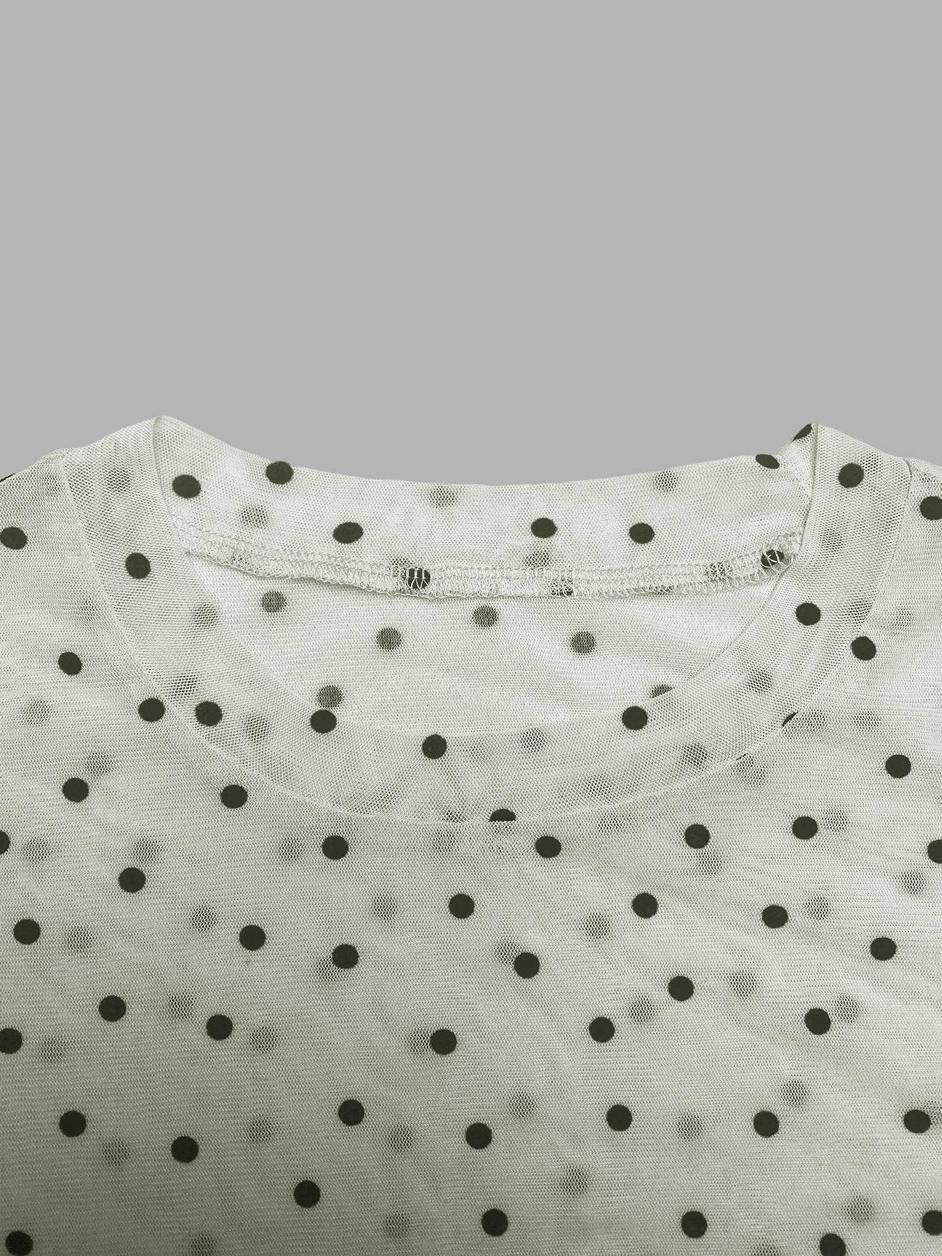 Polka Dot Sheer Mesh Blouse