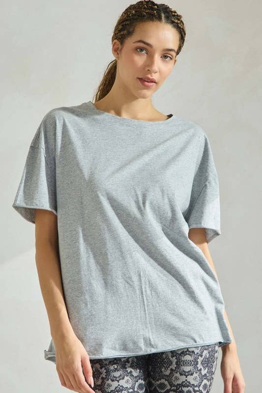 Yelete - Women's The Essential Raw Edge Oversize Tee