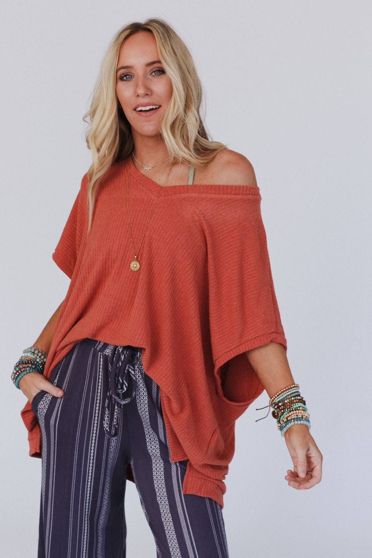 Rowan Oversized Ribbed Knit Top