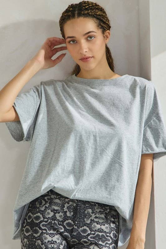 Yelete - Women's The Essential Raw Edge Oversize Tee