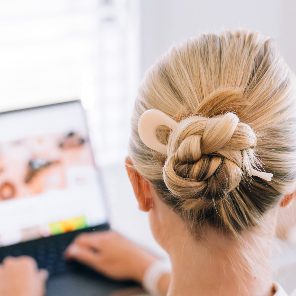 TELETIES - French Hair Pin | Almond Beige