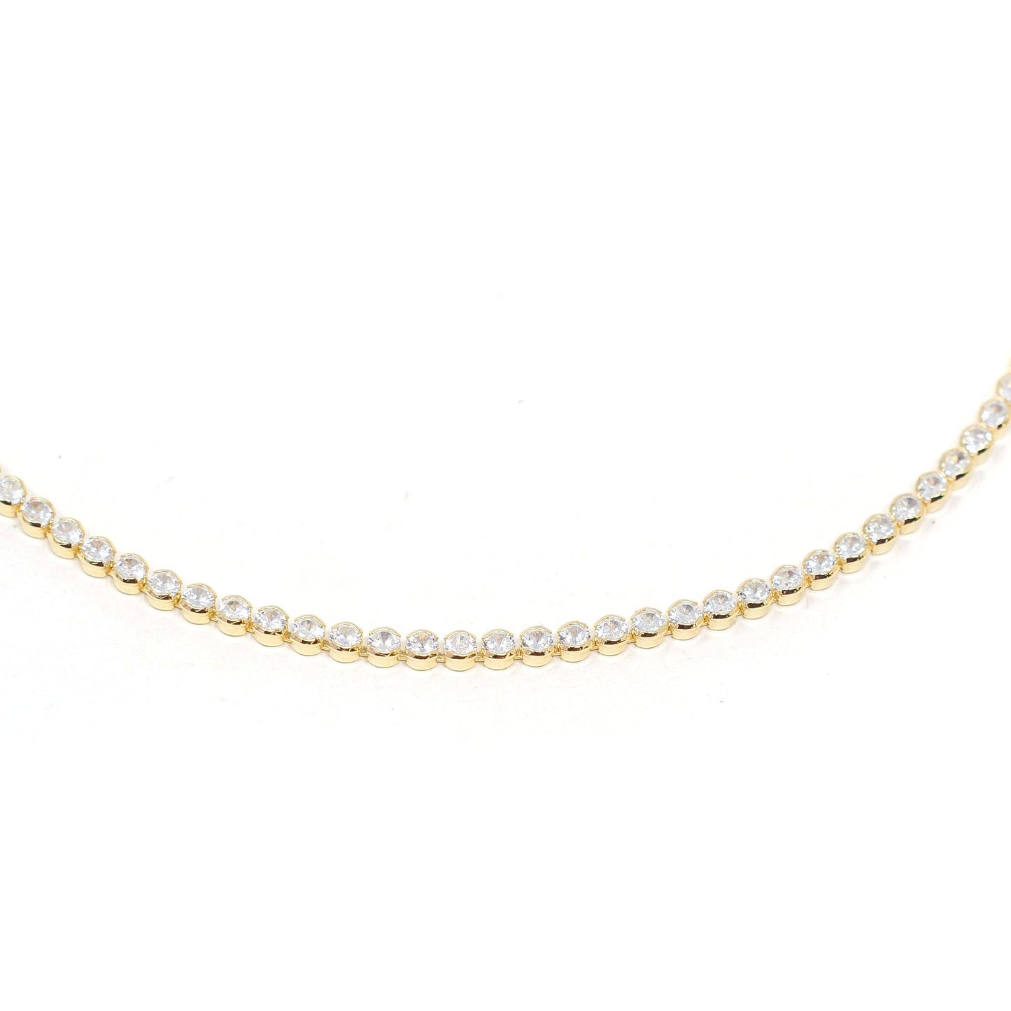 Morgan Necklace | Rhinestone Chain in Gold or Silver 