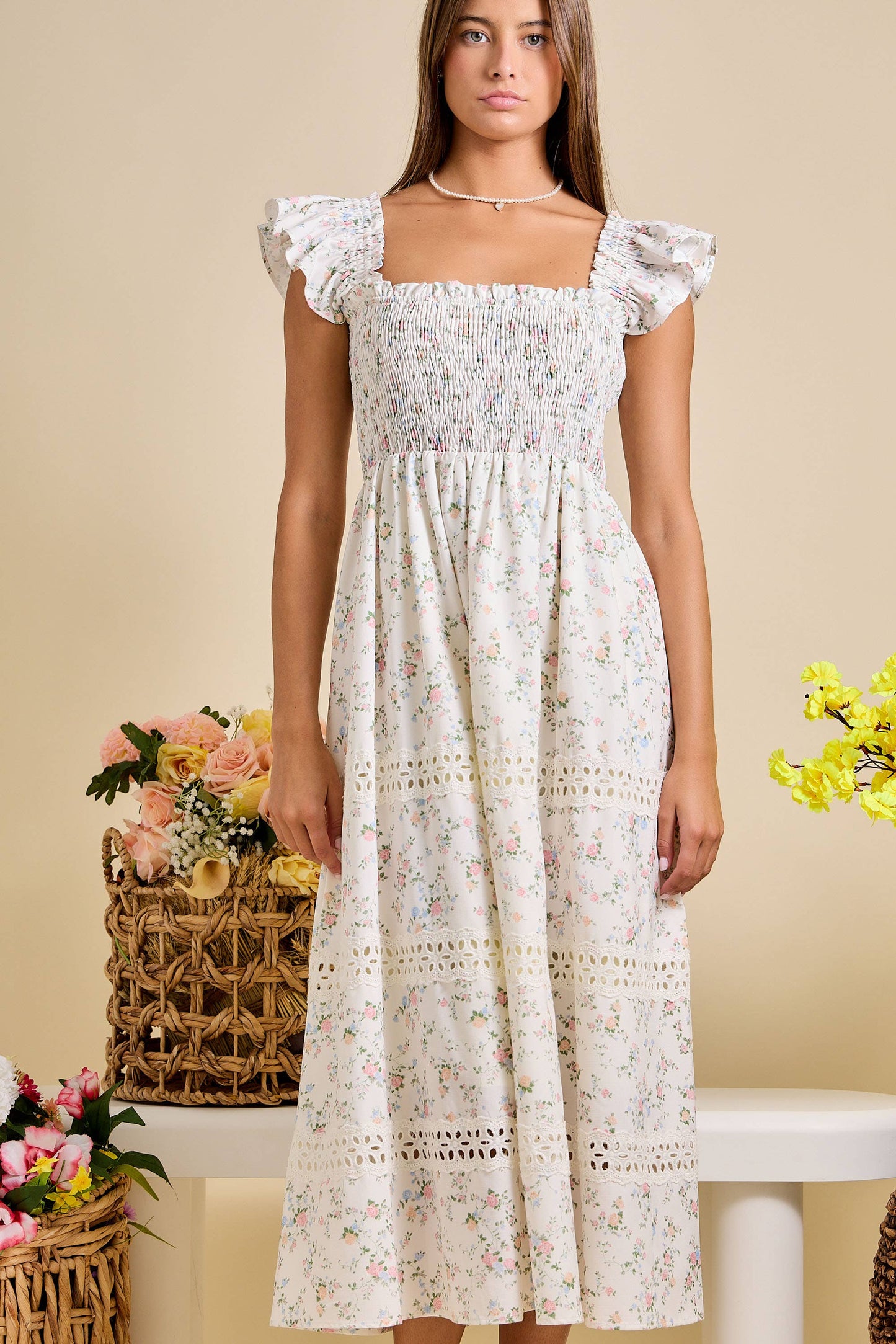 Floral Smocked Maxi Dress