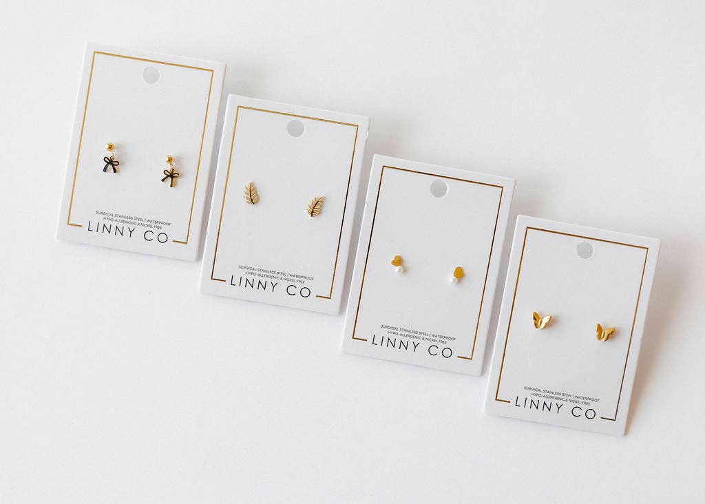 Screwback Stud Earrings - Bella Butterfly