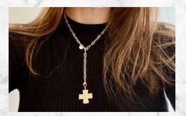 Hammered Cross Charm