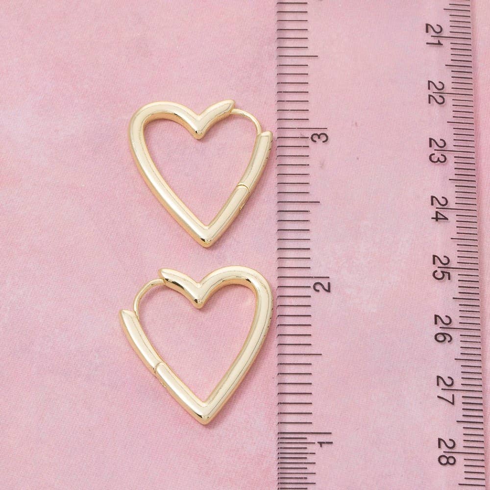 Gold Dipped Hinge Heart Hoop Earrings