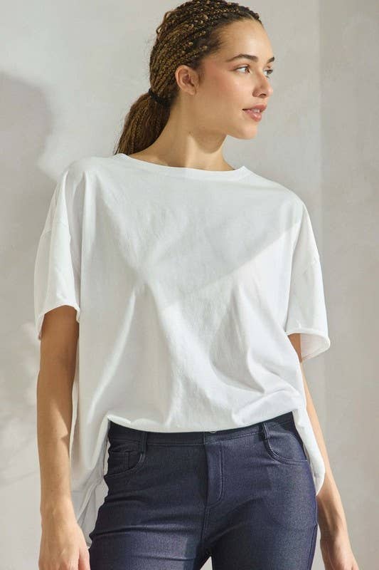 Yelete - Women's The Essential Raw Edge Oversize Tee
