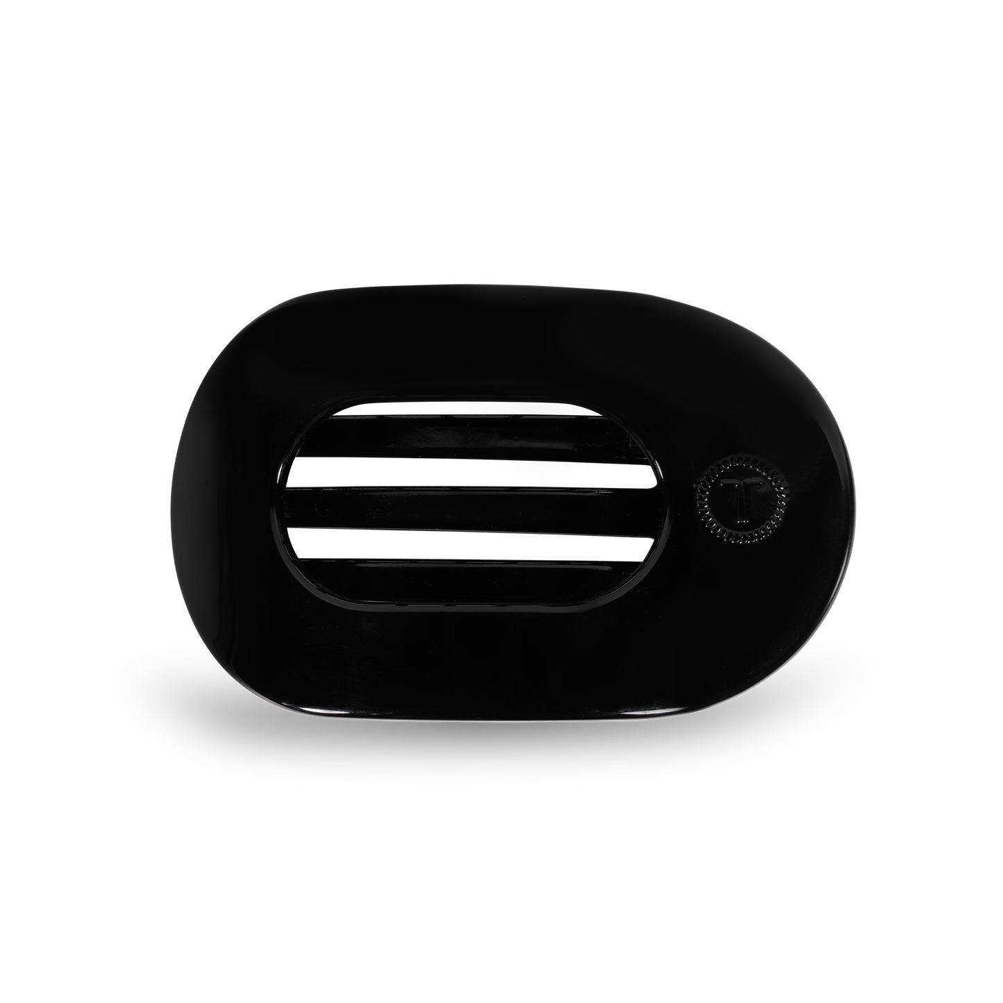 TELETIES - Round Flat Hair Clip | Small | Jet Black