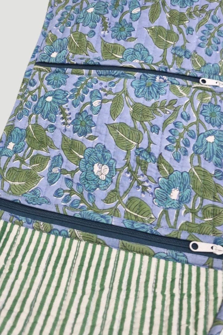 Tate Blue Floral Jewelry Pouch