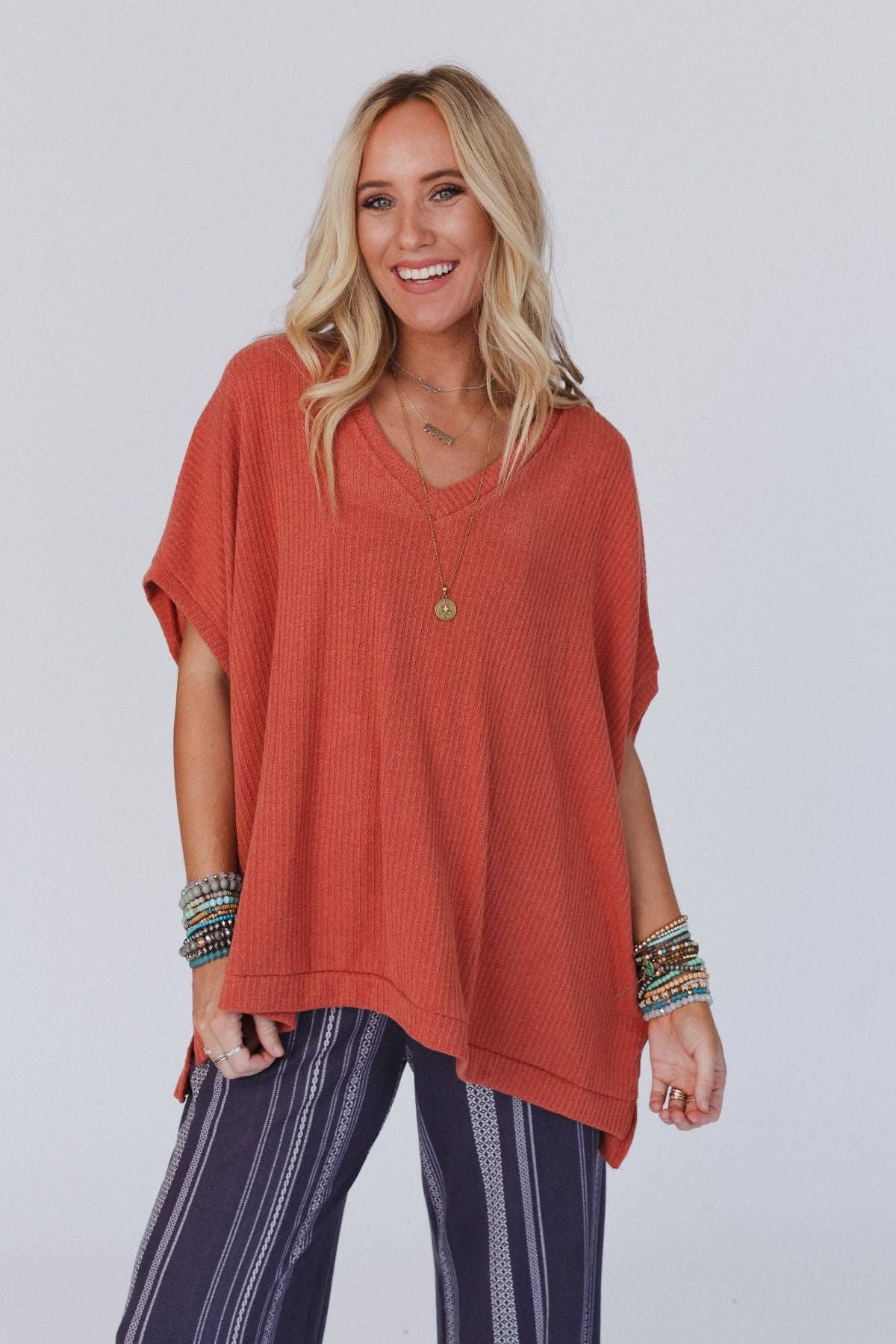 Rowan Oversized Ribbed Knit Top