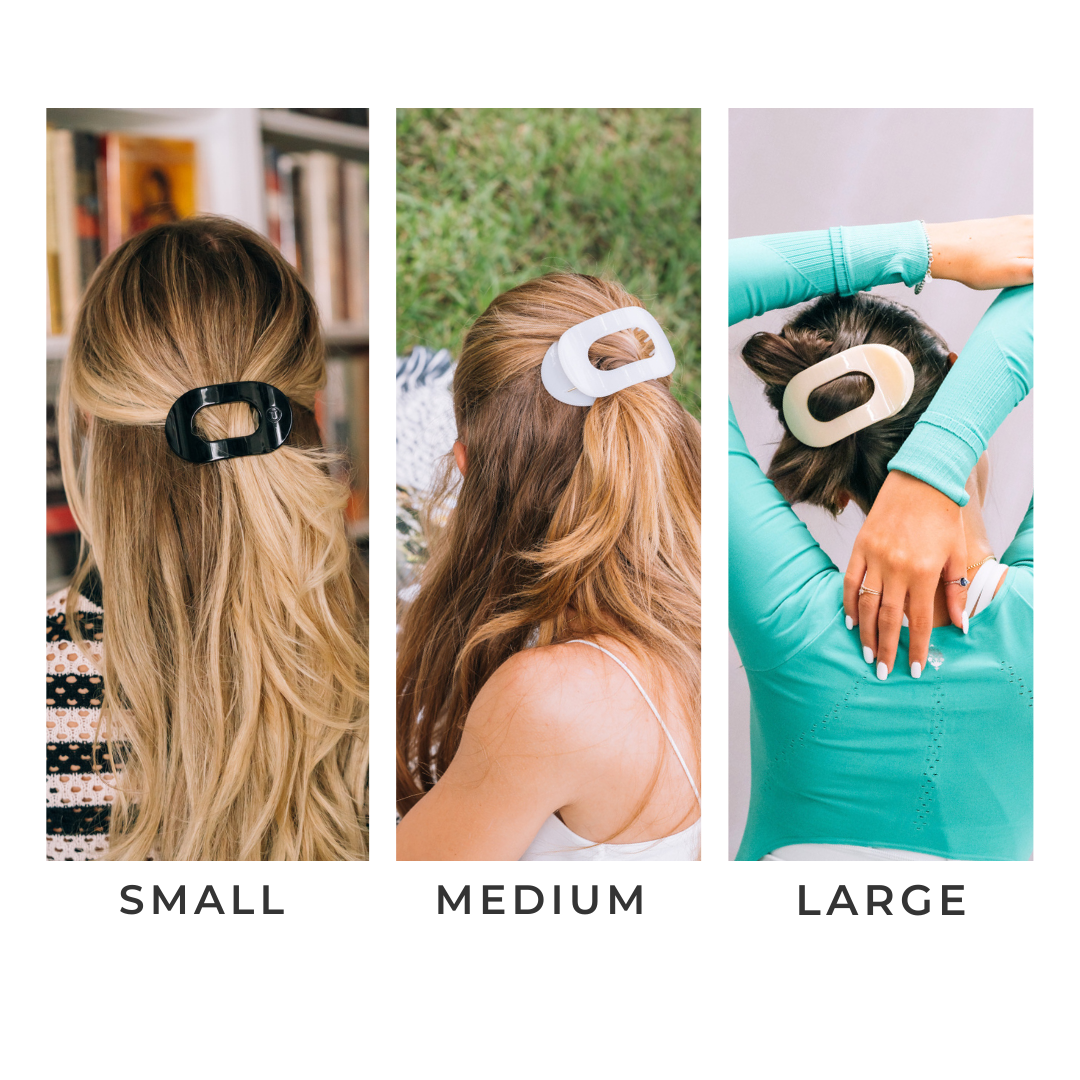 TELETIES - Round Flat Hair Clip | Small | Jet Black
