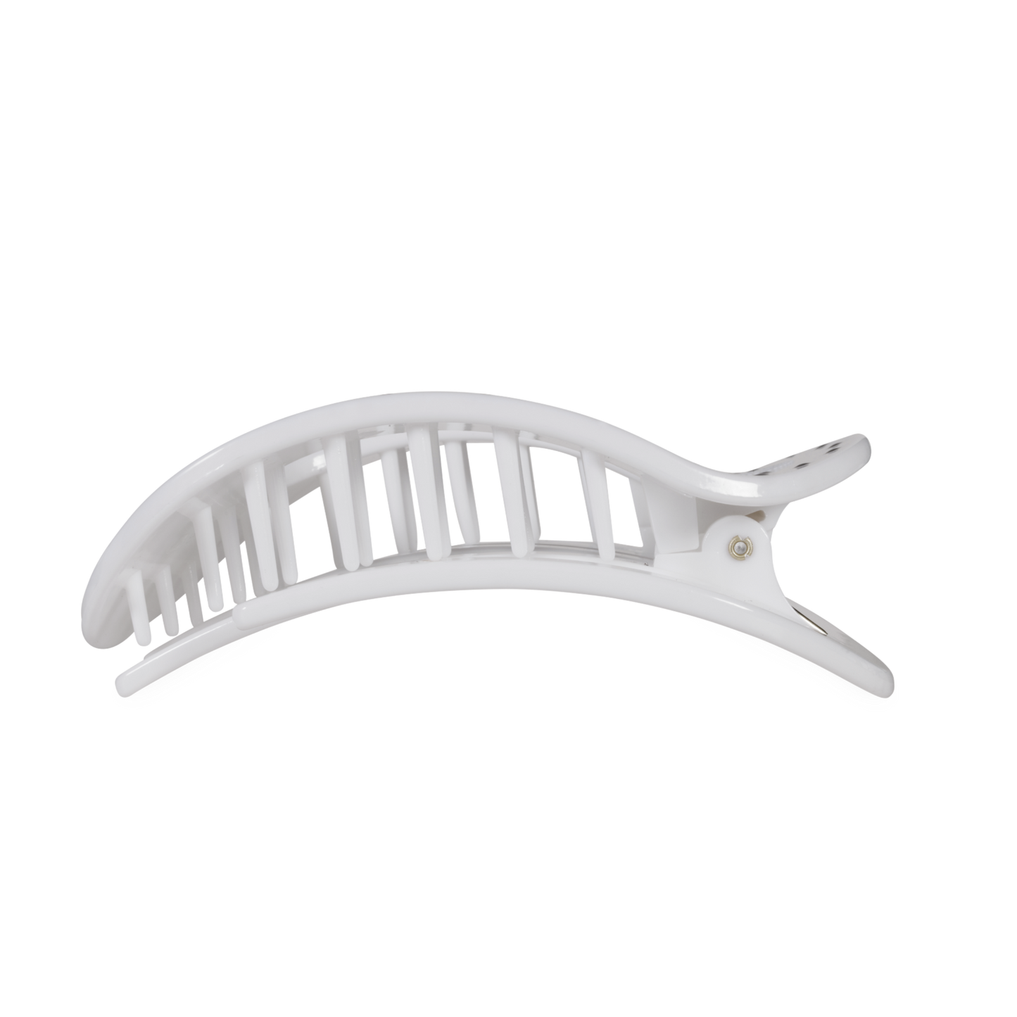 TELETIES - White Polka Dot Party Large Flat Round Hair Clip