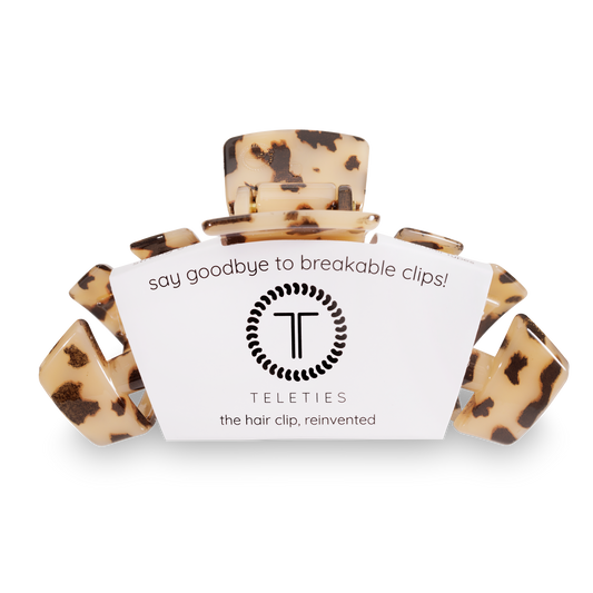 TELETIES - Classic Hair Clip | Large | Blonde Tortoise