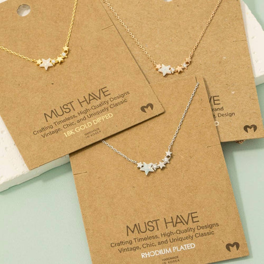 Dainty Multi Star Charm Necklace