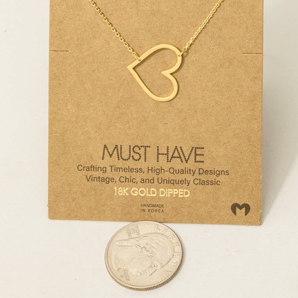 Heart Cutout Pendant Necklace