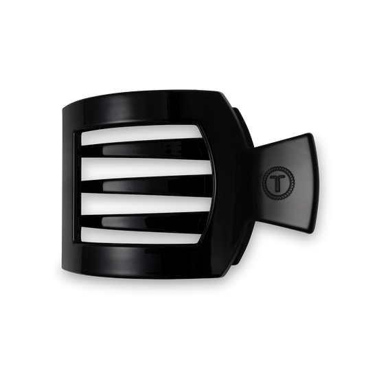 TELETIES - Square Flat Hair Clip | Med. | Jet Black
