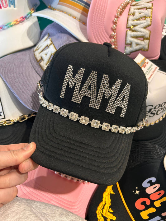 Trucker Hat Chain Large Rhinestone Studded