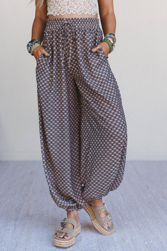 Three Bird Nest - Mystic Mirage Printed Joggers - Black