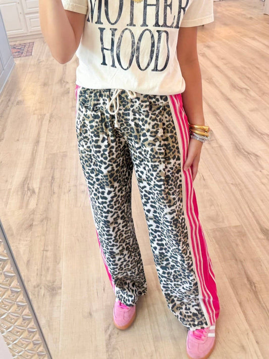 Leopard Print Patchwork Pants