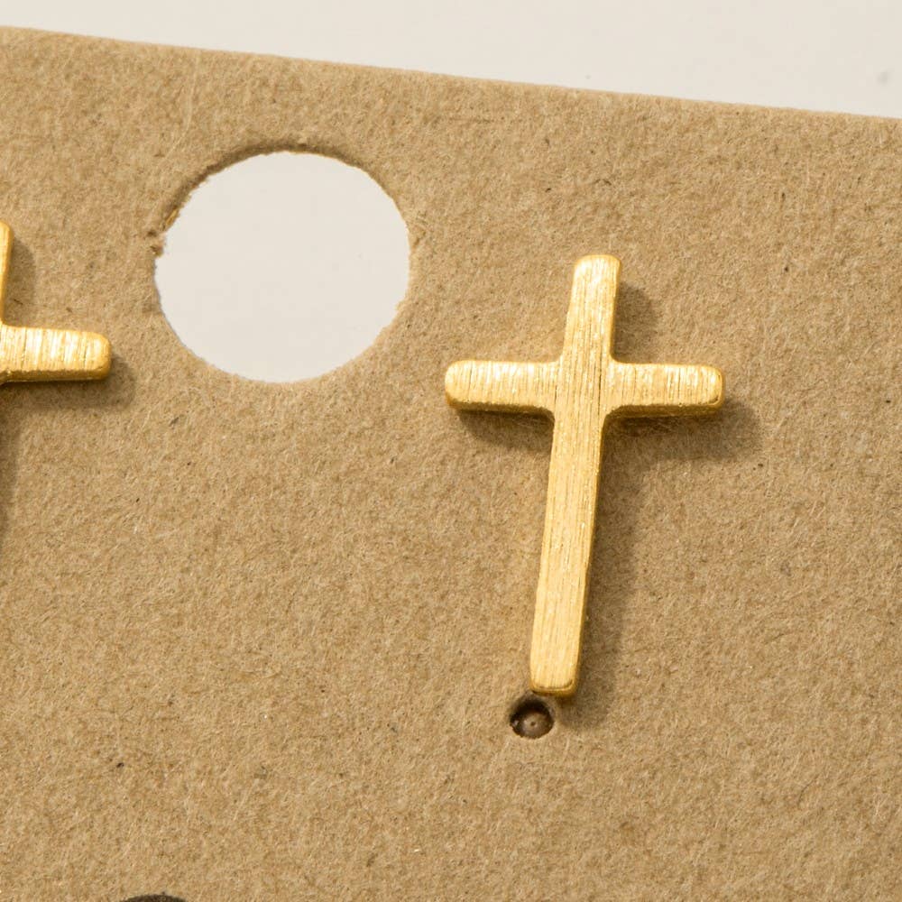 Mini Cross Post Stud Earrings