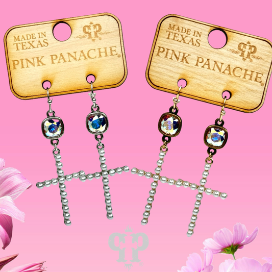Pearl cross earring E115
